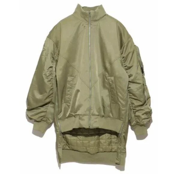 Nike Women's Therma Fit Oversized Bomber JacketOlive S/M